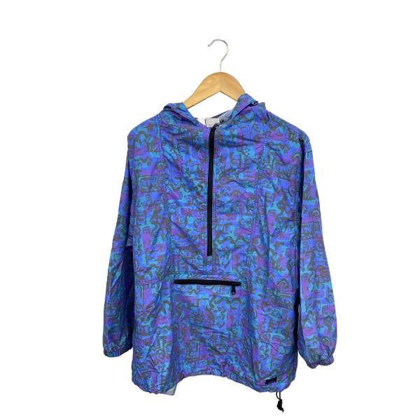 L.L.Bean◆メンズ/80s/アノラックジャケット/XL/ナイロン/BLU/総柄