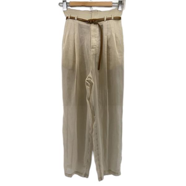 AMERI◆MEDI RIFINED SHEER PANTS/S/ポリエステル/BEG/021108...