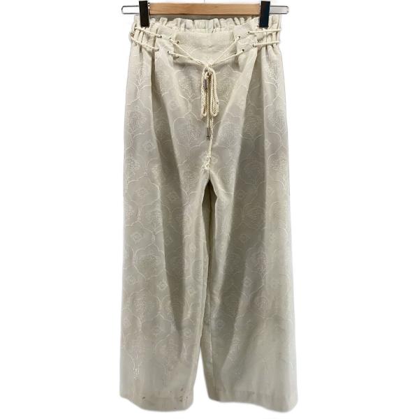 AMERI◆MEDI LAMP EMBROIDERY PANTS/S/ポリエステル/CRM/0101...