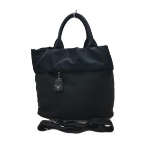 PRADA プラダ 2wayハンドバッグ ナイロン ブラック×レオパード PRADA プラダ 2wayハンドバッグ ナイロン ブラック×レオパード