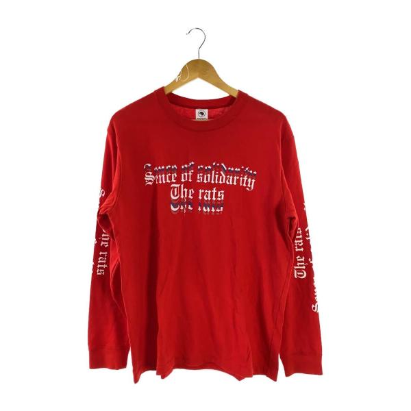 RATS◆長袖Tシャツ/M/コットン/RED/プリント/20RTC-0203