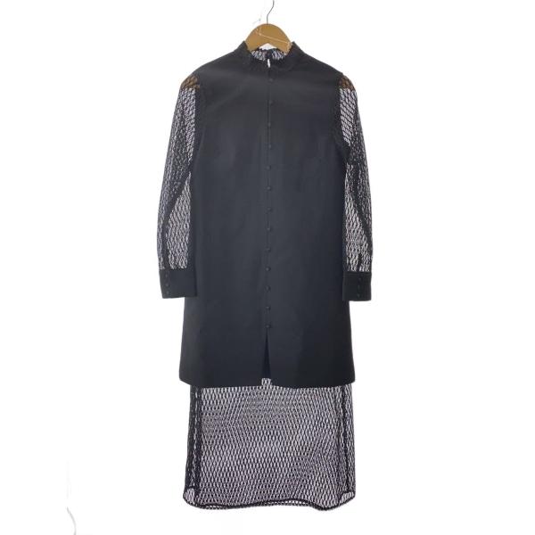 AMERI◆長袖ワンピース/M/ポリエステル/BLK/無地/02120540770//