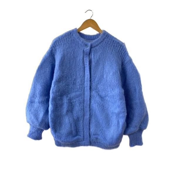 AMERI◆カーディガン(厚手)/FREE/ナイロン/BLU/01220131030