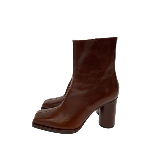 AMERI◆ショートブーツ/L/BRW/レザー/02021230530