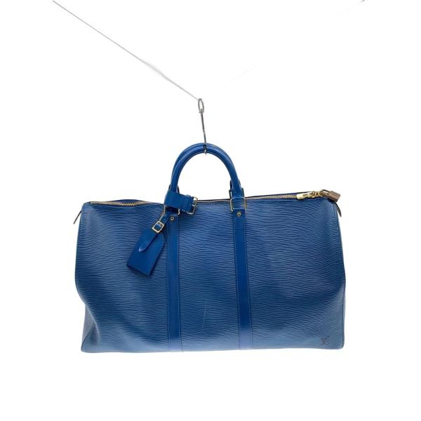 LOUIS VUITTON◆キーポル50_エピ/レザー/ブルー