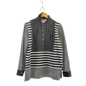 MASU◆MARINE PULLOVER SHIRT/44/コットン/WHT/ボーダー/M25K6CS005//