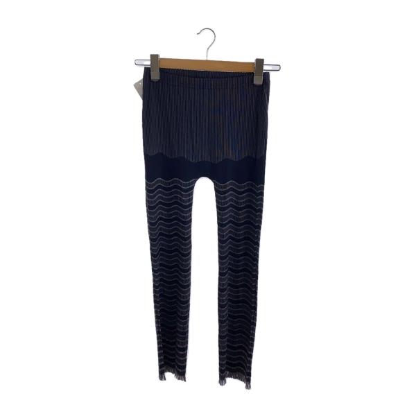 PLEATS PLEASE ISSEY MIYAKE◆ボトム/3/ナイロン/NVY/総柄/PP82L...