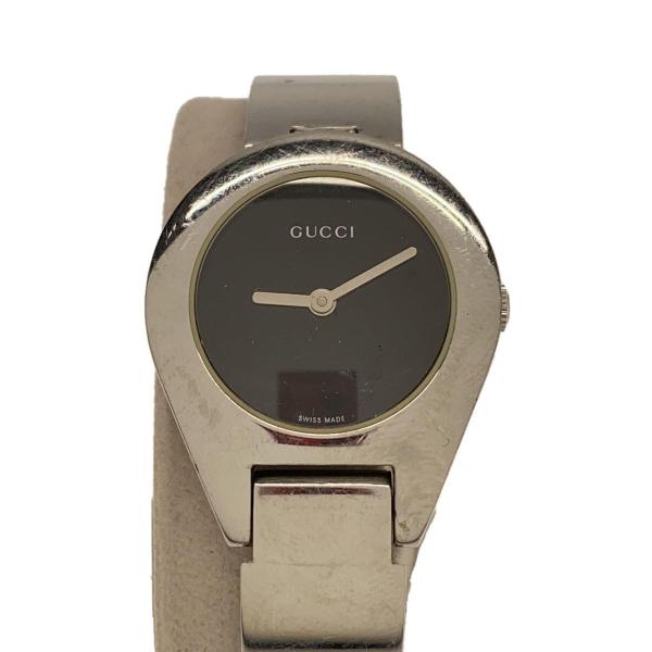 GUCCI◆クォーツ腕時計/アナログ/ステンレス/ブラック/シルバー/6700L/キズ有