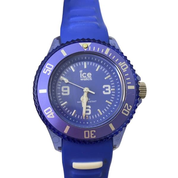 ice watch◆クォーツ腕時計/アナログ/ラバー/BLU/BLU/SS