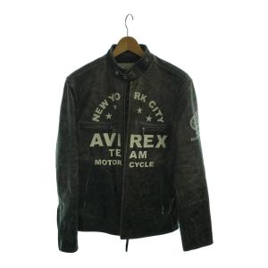 AVIREX◇ステアハイドクラックレザー/レザージャケット・ブルゾン/L  