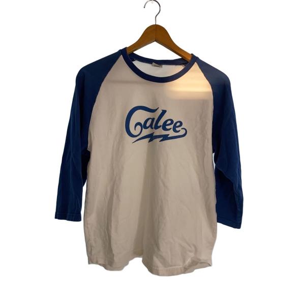 CALEE◆7分袖カットソー/L/コットン/BLU//