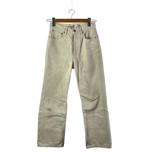 AURALEE◆HARD TWIST DENIM 5P PANTS/26/コットン/IVO/無地/A...