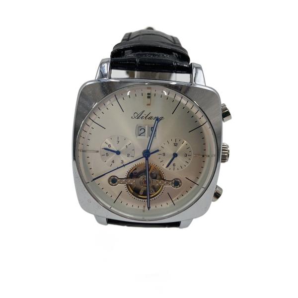 ailang/自動巻腕時計/アナログ/レザー/WHT/BLK