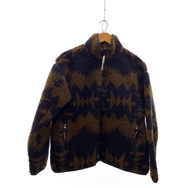 PENDLETON◆内側毛玉有/ジャケット/S/ポリエステル/BRW/総柄/0475-1014