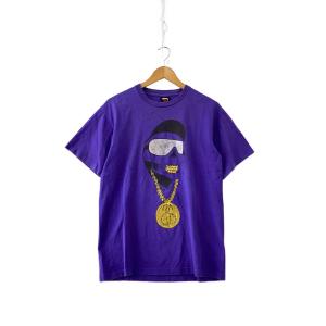 STUSSY◆Tシャツ/--/コットン/パープル/プリント//