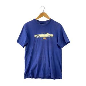 STUSSY◆Tシャツ/M/コットン/ネイビー/90ｓ/紺タグ/シングルステッチ///