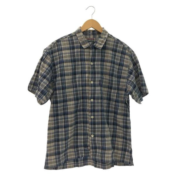 Nigel Cabourn◆半袖シャツ/3/コットン/BLU/チェック/NC-076324//