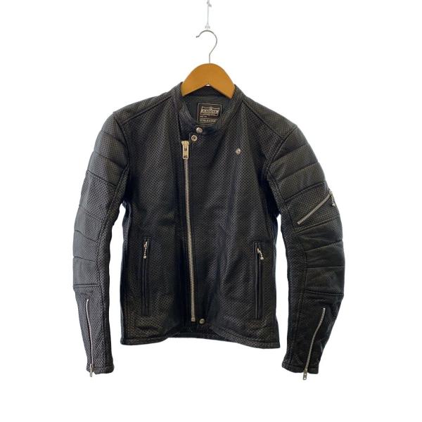 KADOYA◆シングルライダースジャケット/S/レザー/BLK/LRX1638