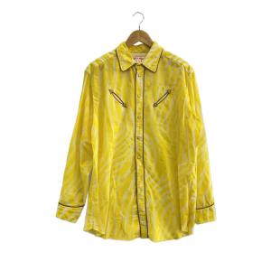MASU◆長袖シャツ/48/コットン/YLW/MSSS-SH0322/23ss/ZEBRA WESTERN SHIRT