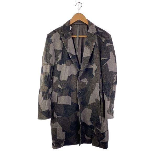 KAZUYUKI KUMAGAI ATTACHMENT◆チェスターコート/1/ウール/GRY/総柄