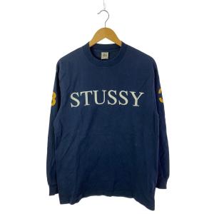 STUSSY◆長袖Tシャツ/L/コットン/NVY/無地
