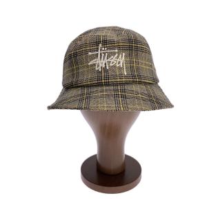 STUSSY◆ヘッドウェア/--/ポリエステル/GRY/チェック/メンズ