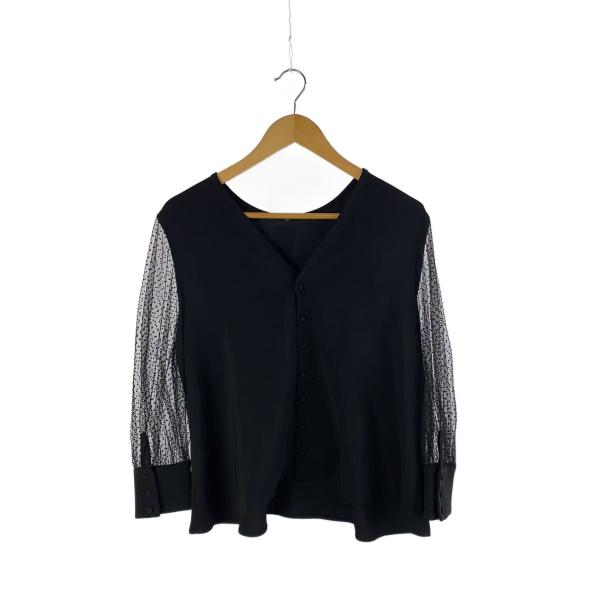 AMERI◆長袖ブラウス/FREE/ポリエステル/BLK