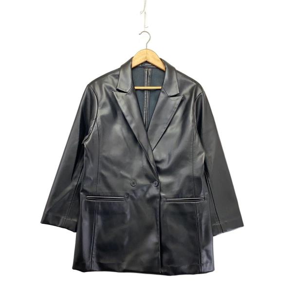 JEANASIS◆ジャケット/FREE/フェイクレザー/BLK/無地/JS071686CF