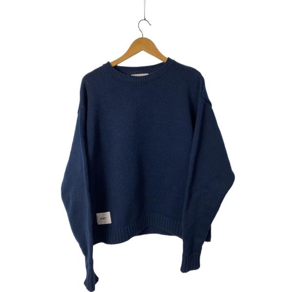 WTAPS◆ニット・セーター(厚手)/--/ポリエステル/NVY/無地/232MADT-KNM05