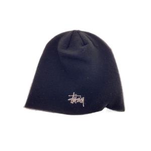 STUSSY◆ニットキャップ/--/アクリル/BLK/メンズ