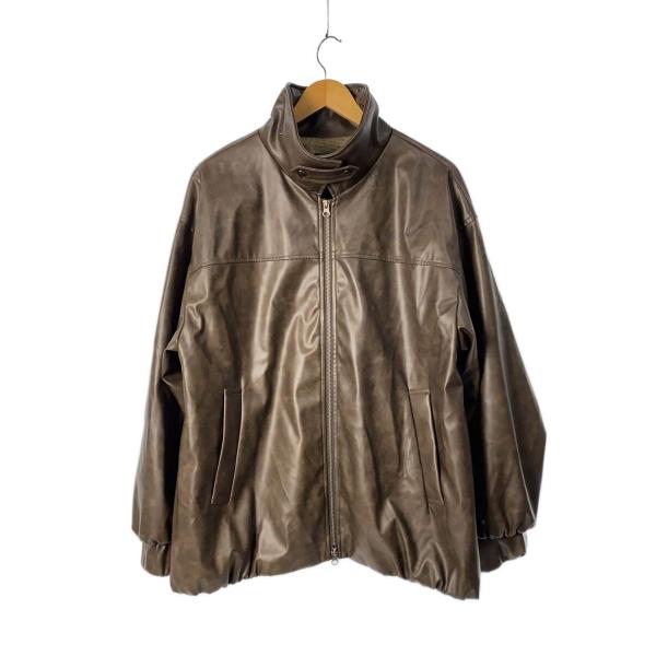 JEANASIS◆ジャケット/FREE/フェイクレザー/BRW/無地/JS071695MW