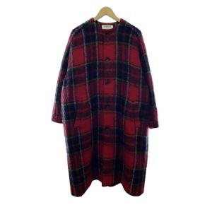 BEAMS BOY◆ステンカラーコート/--/アクリル/RED/チェック/13-19-0499-803｜ssol-shopping