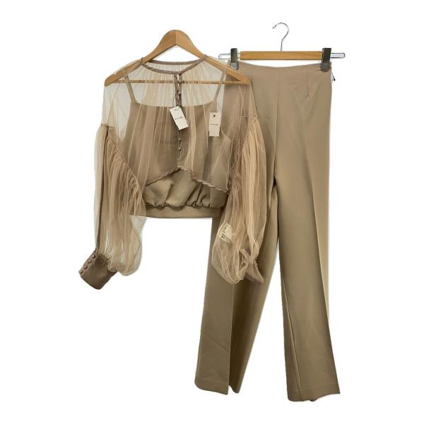 AMERI◆MANY WAY TULLE VEIL SET UP/M/ポリエステル/ベージュ/013...