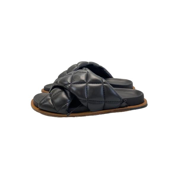 JVAM◆PADDED QUILTED TED CROSS STRAP SILDER/37/BLK/...