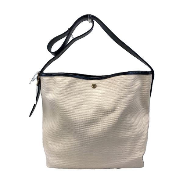 TOPKAPI◆×Oggi/ショルダーバッグ/バケツバッグ/ショルダーストラップ/レザー/WHT