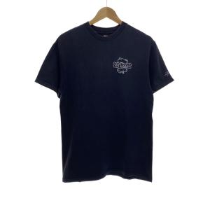 STUSSY◆00s/両面プリントTシャツ/スカルソード/フレイム/M/コットン/ブラック//