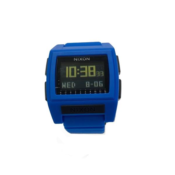 NIXON◆クォーツ腕時計/デジタル/BLK/BLU/BASE TIDE PRO
