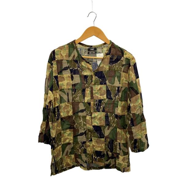 TMT◆長袖シャツ/S/コットン/GRN/カモフラ/TSH-S1810