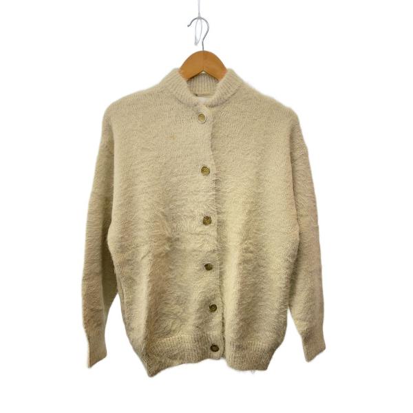 AMERI◆カーディガン(厚手)/FREE/ナイロン/CRM/無地