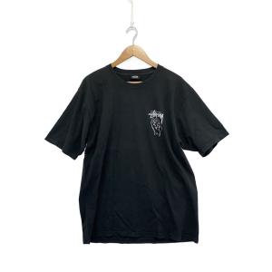 STUSSY◆Tシャツ/L/コットン/ブラック/トランプ柄//