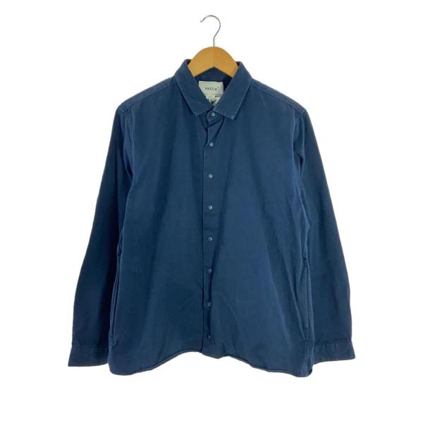 YAECA◆長袖シャツ/S/コットン/NVY/16120/Comfort Shirt/全体的色褪せ有