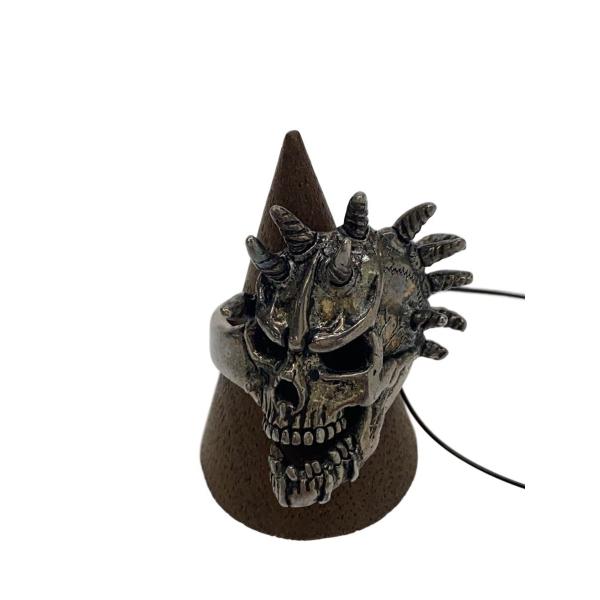 G&amp;S◆80S/SPIKED SKULL/リング/メッキ/19号/SLV/メンズ//