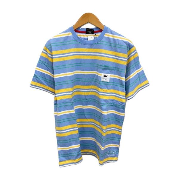 FTC◆POCKET STRIPE TEE/L/コットン/BLU/ボーダー/FTC022SUMSH0...