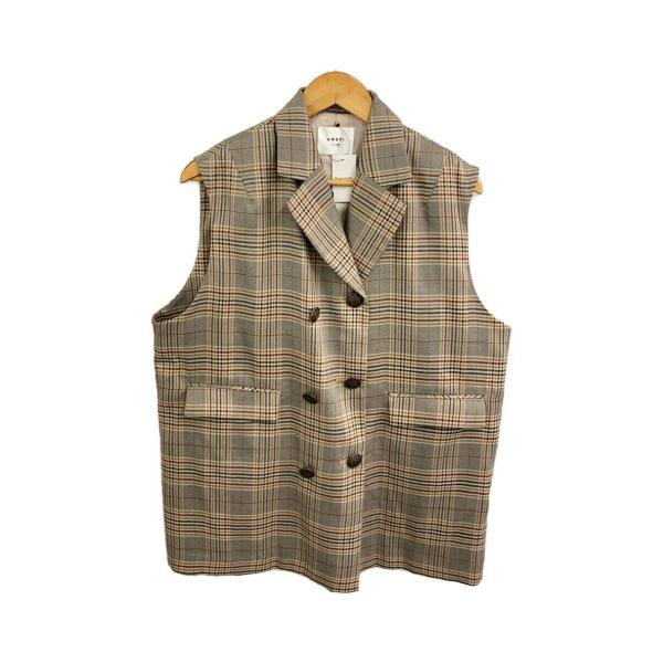 AMERI◆ジレベスト/FREE/ポリエステル/BRW/チェック/01120650020