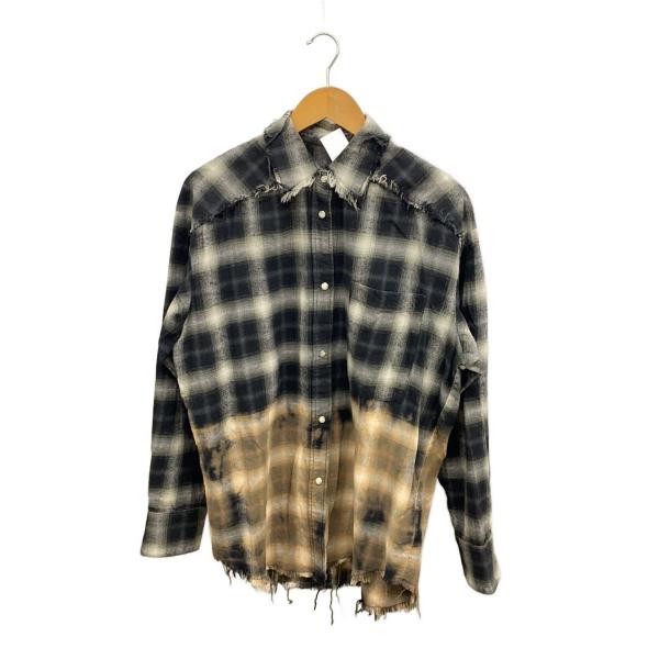 MAISON SPECIAL◆Bleach Processing Plaid Pattern Shi...