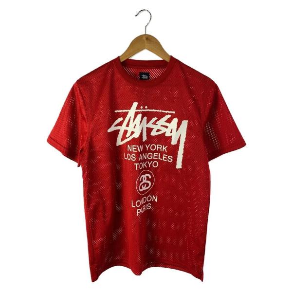 STUSSY◆Tシャツ/M/ポリエステル/RED