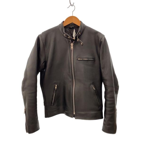 FREEDOM◆レザージャケット・ブルゾン/38/牛革/BLK/無地