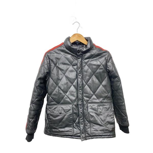 FREEDOM◆レザージャケット・ブルゾン/38/牛革/BLK/中綿キルティングジャケット