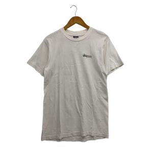 STUSSY◆首元ヨゴレ有/80s/ローマの休日/Tシャツ/M/コットン/WHT/プリント
