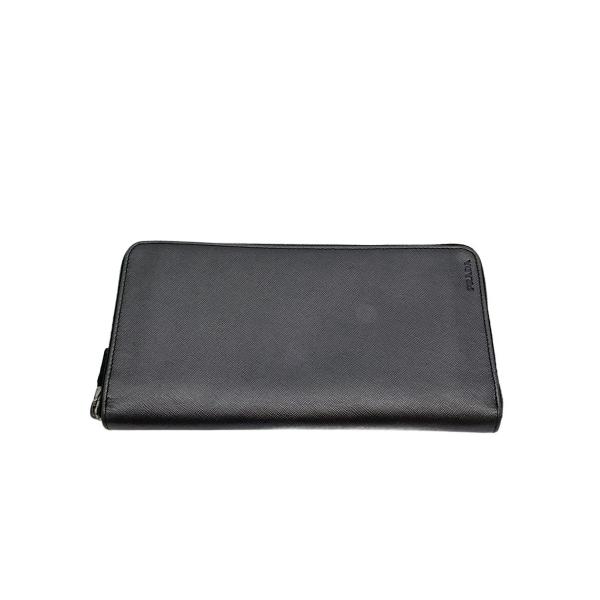 PRADA◆長財布/PVC/GRY/無地/メンズ/2M1220//